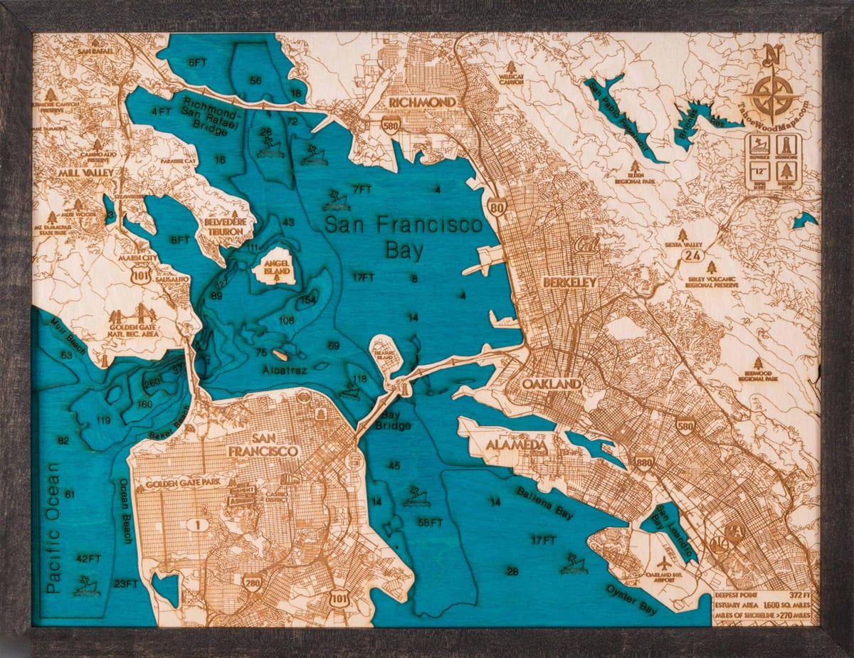 Karta över San Francisco trä