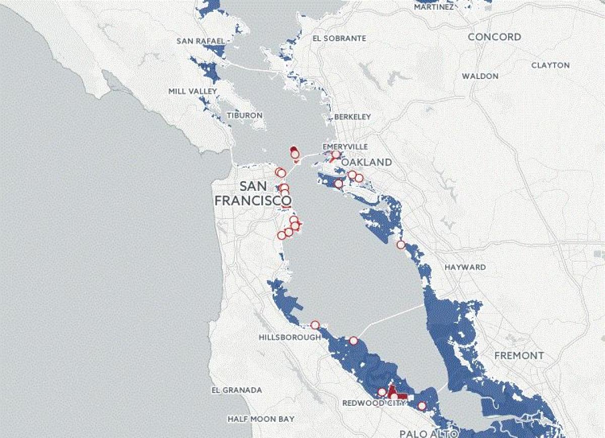 Karta över San Francisco översvämning