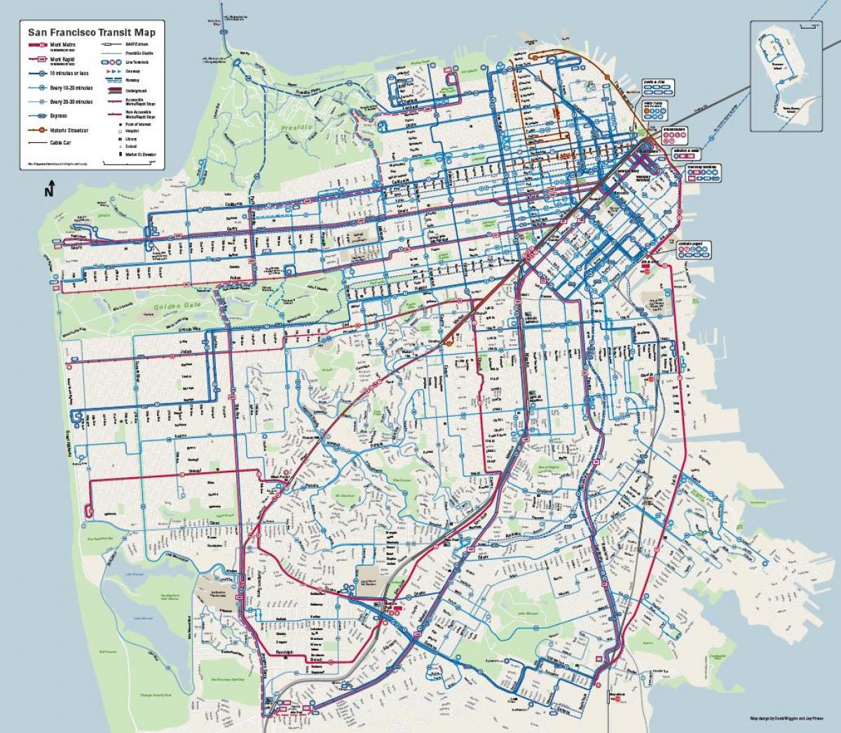 San Francisco bus-system karta