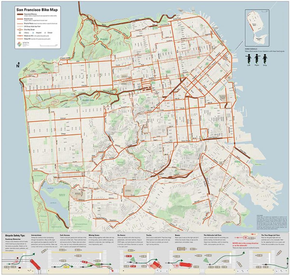 San Francisco cykel karta