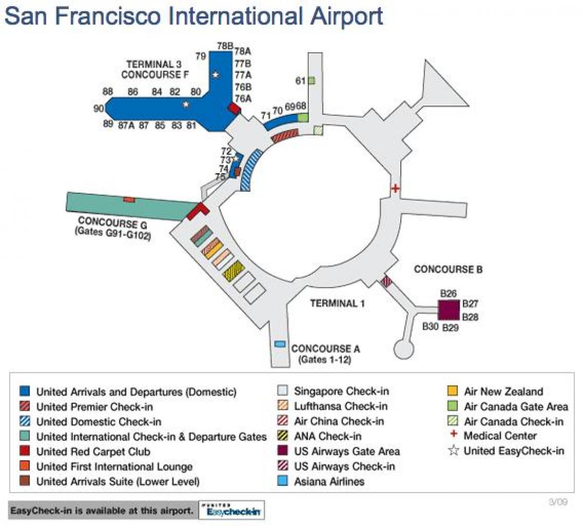 San Francisco airport karta united