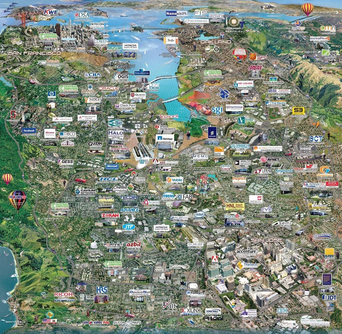 silicon valley high tech karta