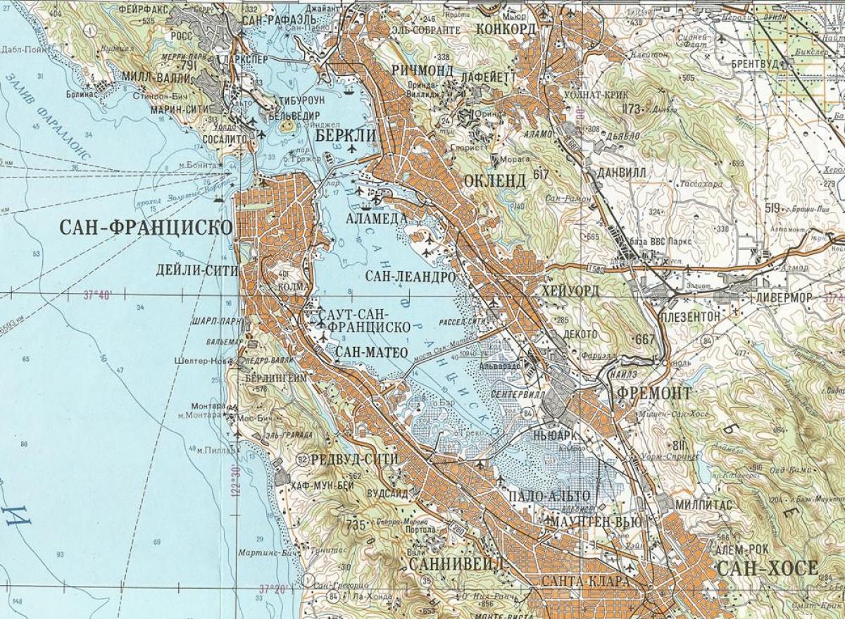 Karta över sovjetiska San Francisco