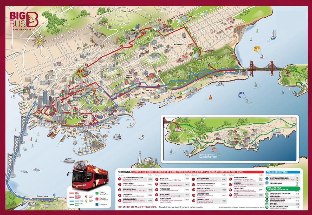 stor buss karta San Francisco