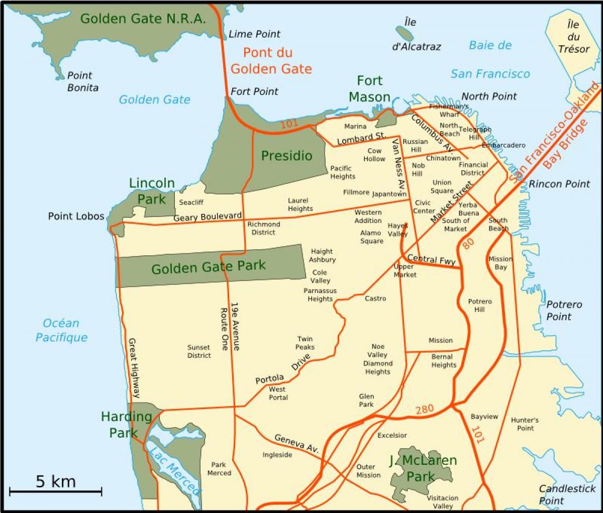 Karta över större bay area
