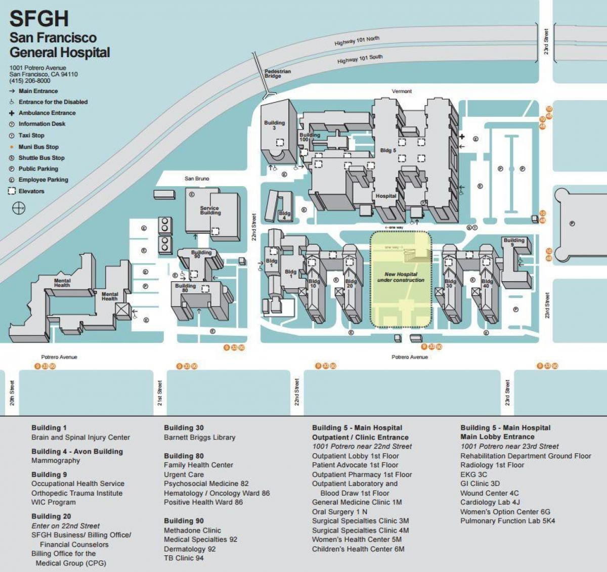 Karta över ucSF medical center