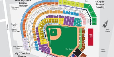Kort at&t park detaljerade plats