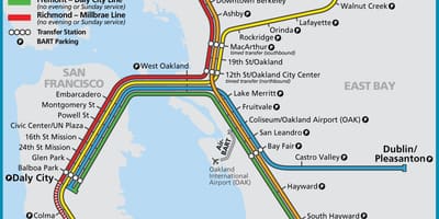 San Francisco bart system karta