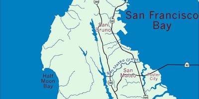 Karta över bay area-halvön