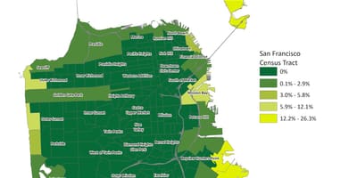 Karta över San Francisco översvämningsområde