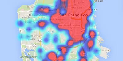 Karta över San Francisco avföring