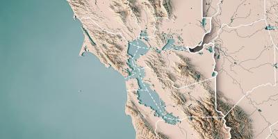 Karta över San Francisco bay topografiska 