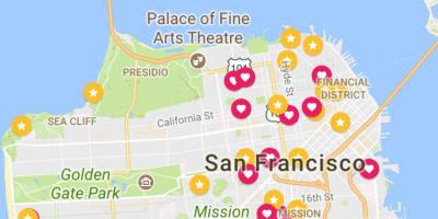 Karta över San Franciscos finansdistrikt