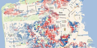 Karta över San Francisco höjd