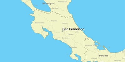 Karta över San Francisco på en värld