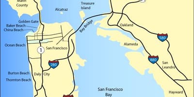 Karta över San Francisco stränder
