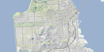 Karta över San Francisco terräng