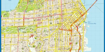 Karta över San Francisco väggen