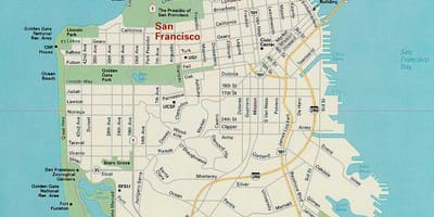 Karta över San Franciscos främsta sevärdheter