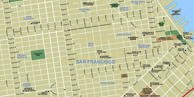 Karta över sevärdheter San Francisco