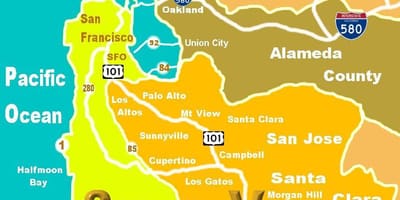 Karta över silicon valley plats